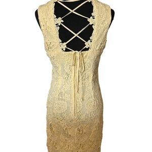 Premier Butter Yellow Floral Backless Dress